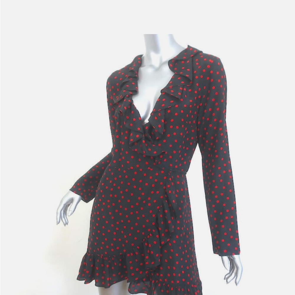 Réalisation Black and Red Polka Dot Silk Dress